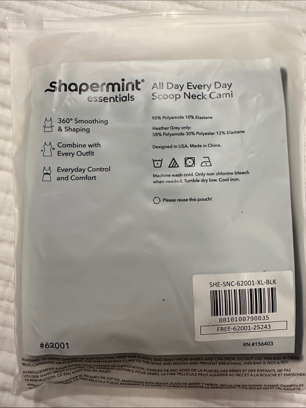 Shapermint Essentials Scoop Neck Cami Pack - Black - Picture 3 of 3